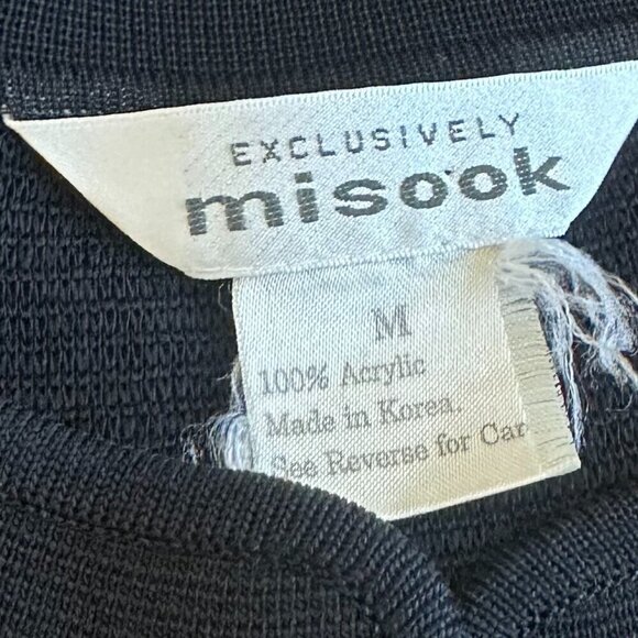 Exclusively Misook Long Length Black Cardigan Sweater Button-Down Stretch Medium - Picture 11 of 11